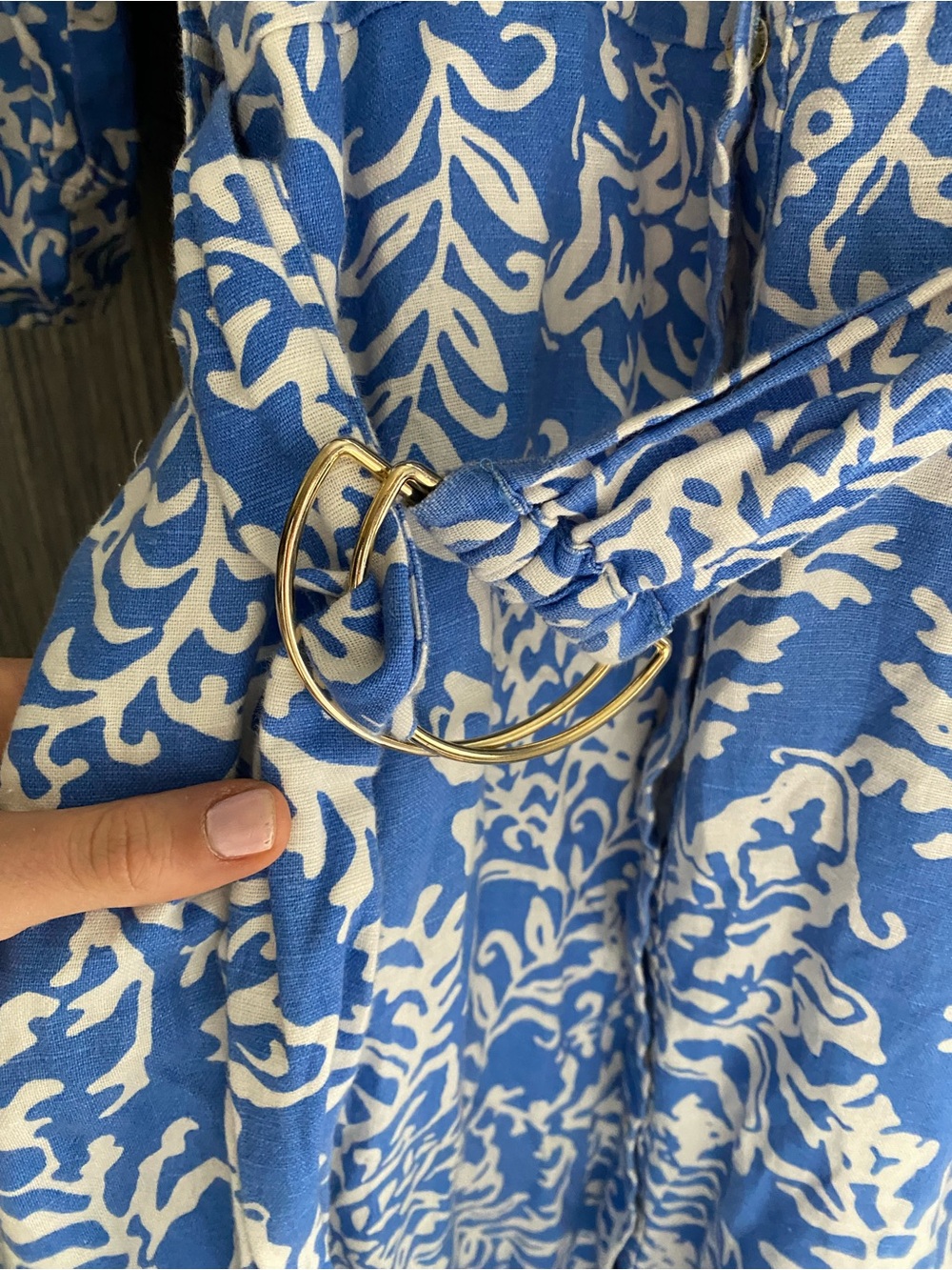 ZARA Blue Floral Midi Shirt Dress - Picture 4 of 5